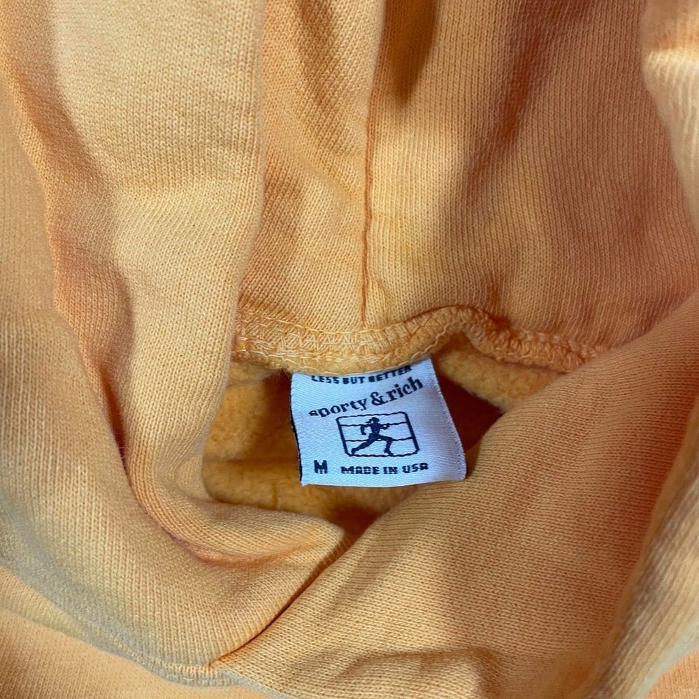 NEW SPORTY & RICH YELLOW FUN LOGO HOODIE SZ MEDIUM M - Picture 3 of 4